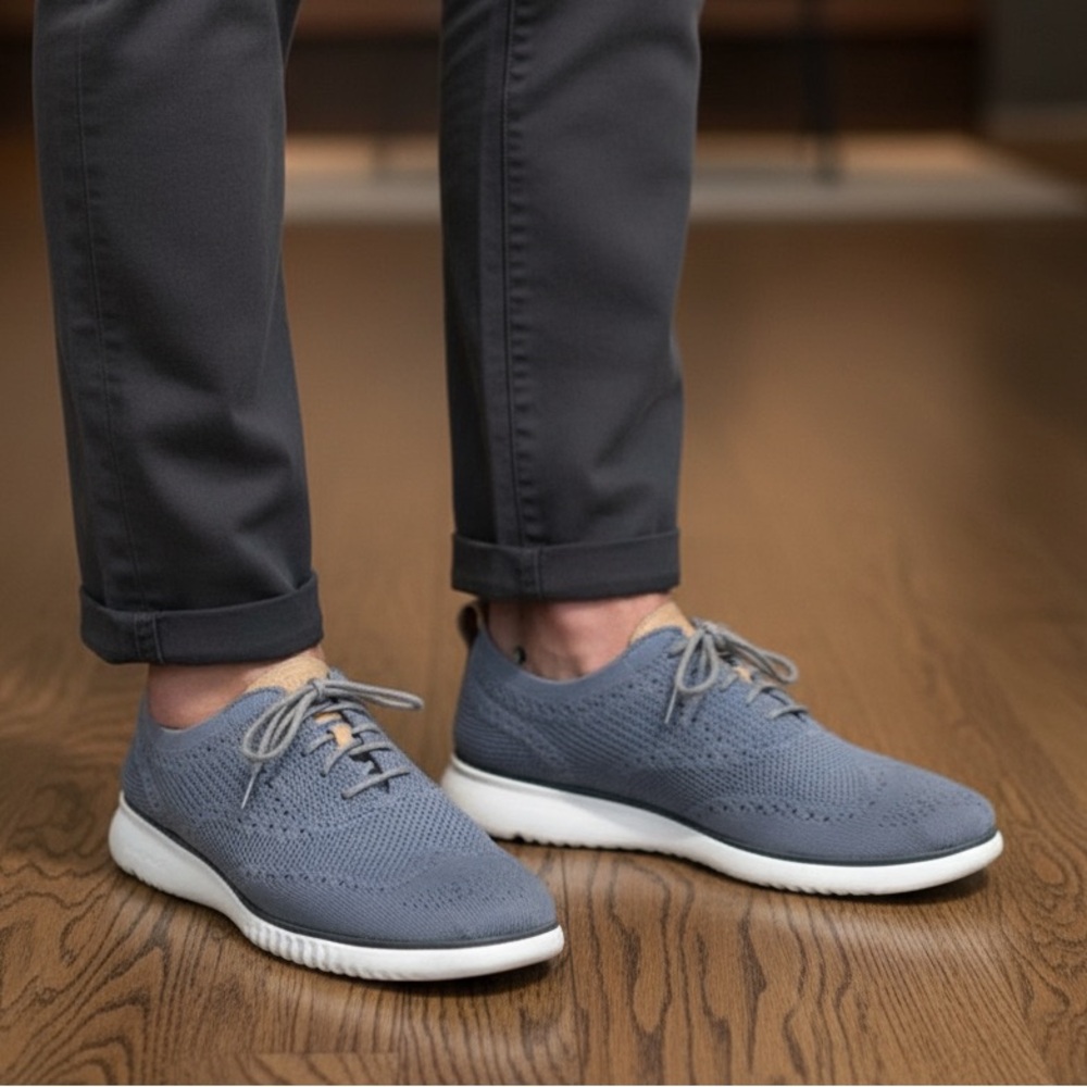 Cole Haan Men's Gray Knit Oxford Shoes size 10m